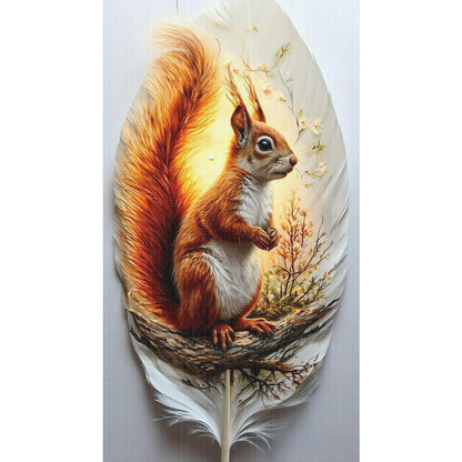 Leaf Squirrel - 11CT Stamped Cross Stitch 40*70CM