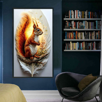 Leaf Squirrel - 11CT Stamped Cross Stitch 40*70CM
