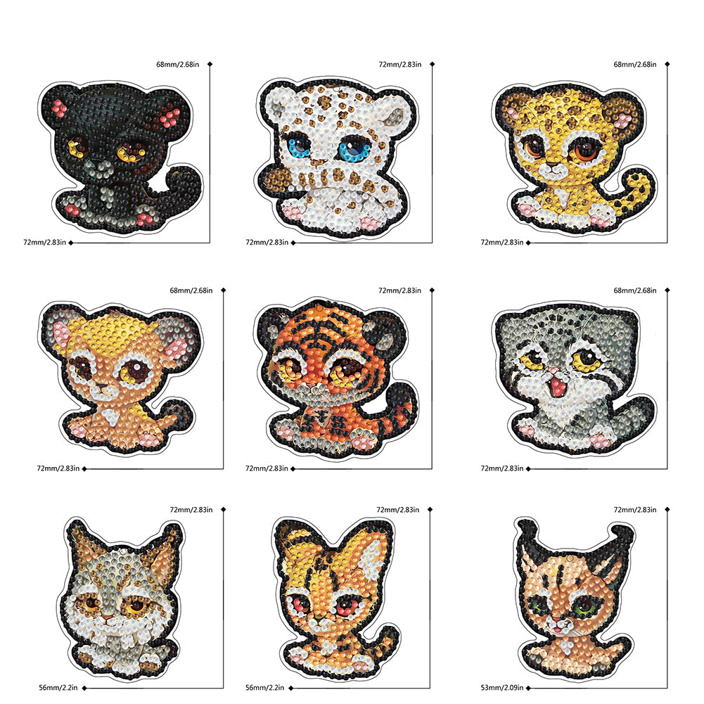 Double Sided Special Shape Animals Diamond Art Craft Keychain for Party Supplies