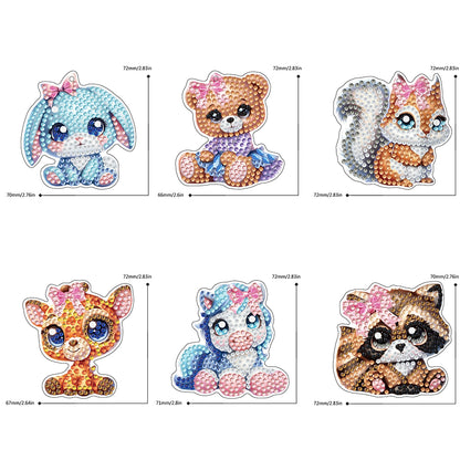 Double Sided Special Shape Animals Diamond Art Craft Keychain for Party Supplies
