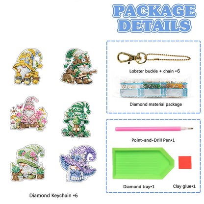 Double Sided Special Shape Animals Diamond Art Craft Keychain for Party Supplies