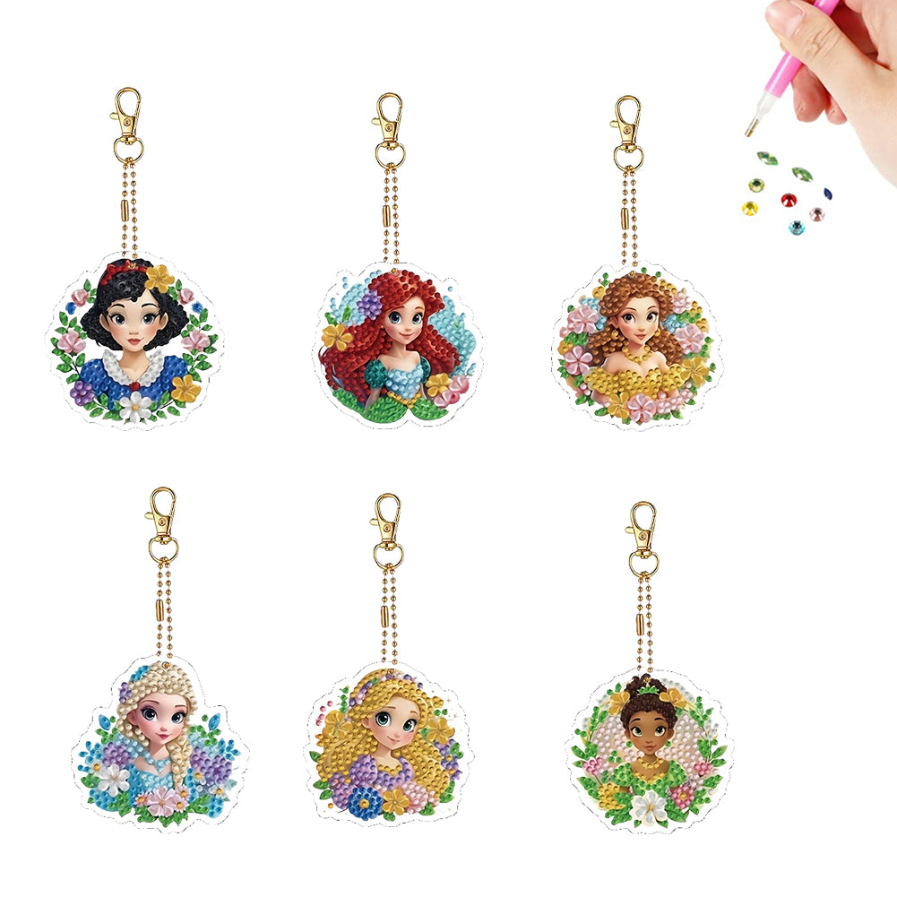 Double Sided Special Shape Animals Diamond Art Craft Keychain for Party Supplies