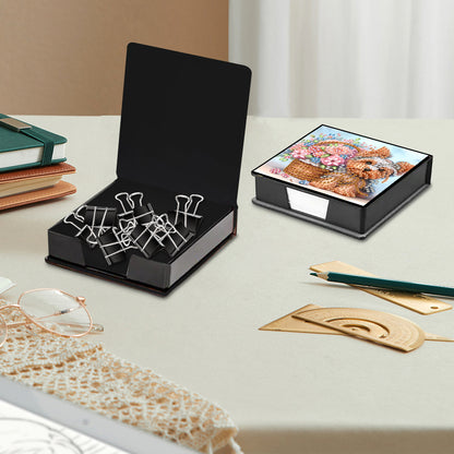 Leather Animals Diamond Painting Notecard Box Flowers Gem Art Sticky Note Holder