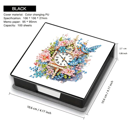 Leather Animals Diamond Painting Notecard Box Flowers Gem Art Sticky Note Holder
