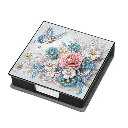 Leather Animals Diamond Painting Notecard Box Flowers Gem Art Sticky Note Holder