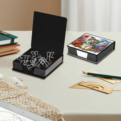 Leather Animals Diamond Painting Notecard Box Flowers Gem Art Sticky Note Holder