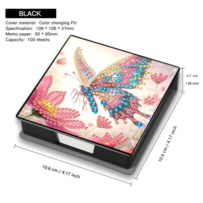 Leather Animals Diamond Painting Notecard Box Flowers Gem Art Sticky Note Holder