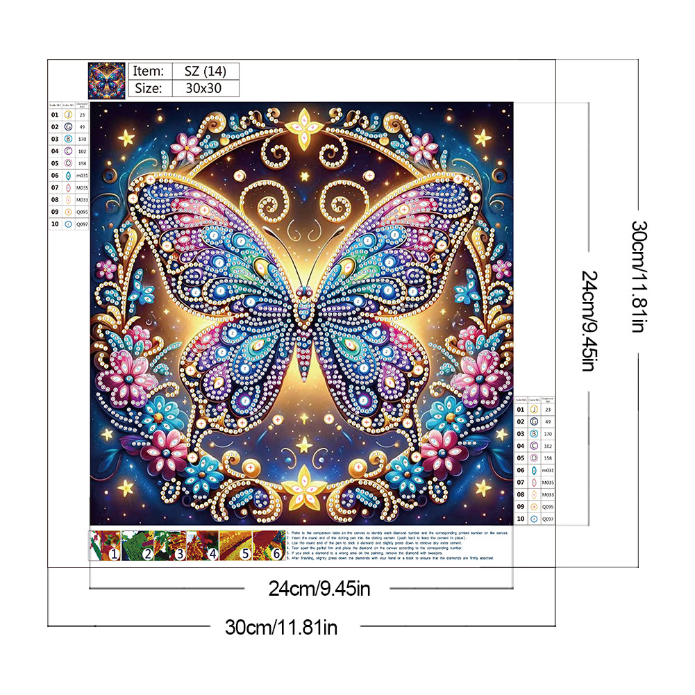 Butterfly - Special Shaped Drill Diamond Painting 30*30CM