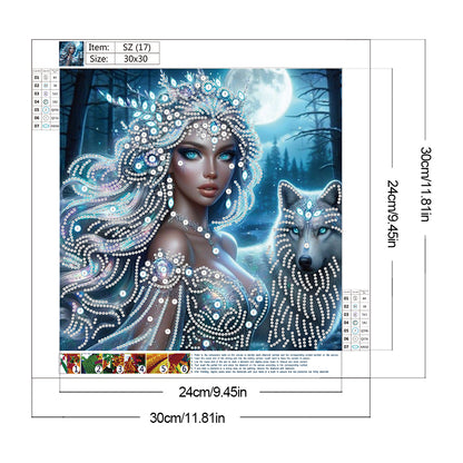 Wolf And Girl - Special Shaped Drill Diamond Painting 30*30CM