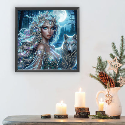 Wolf And Girl - Special Shaped Drill Diamond Painting 30*30CM