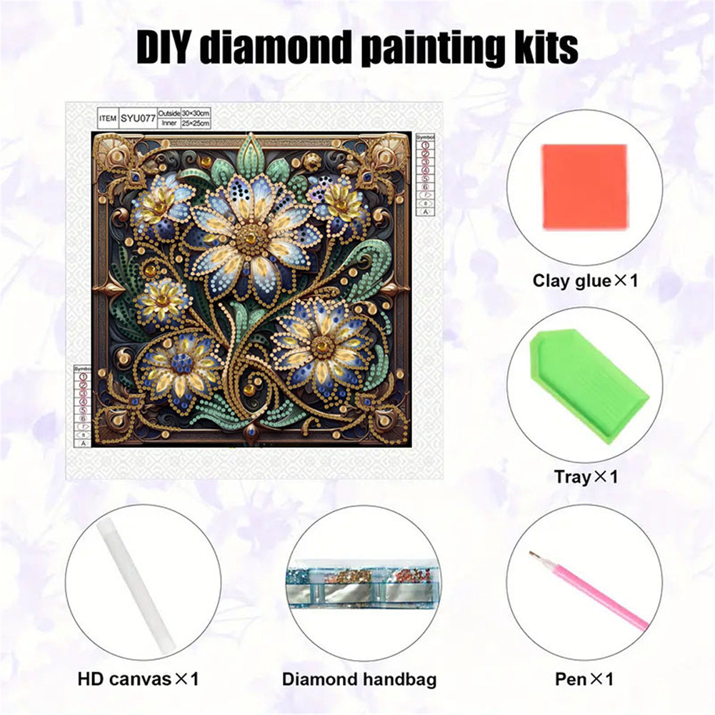 Blooming Flower - Special Shaped Drill Diamond Painting 30*30CM