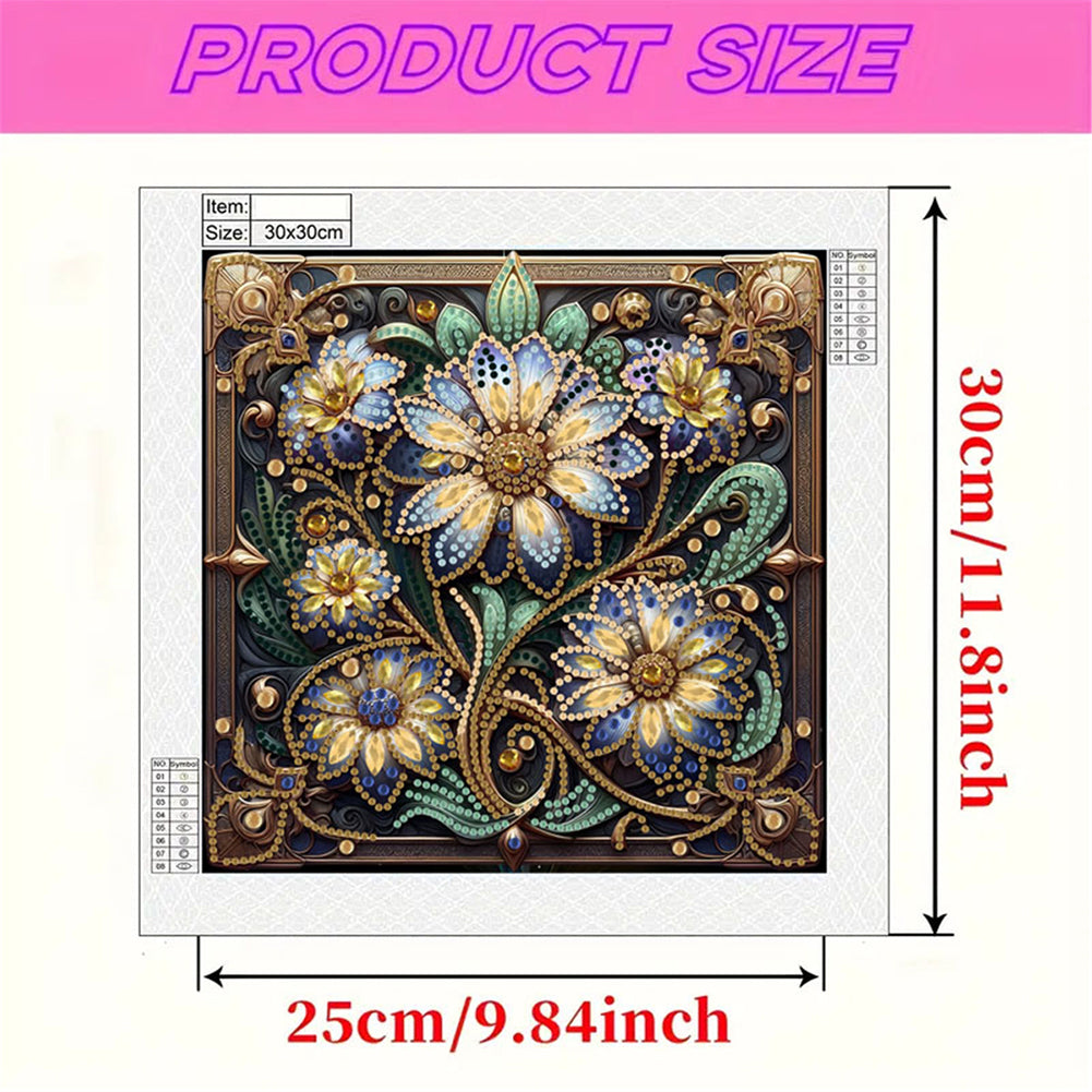Blooming Flower - Special Shaped Drill Diamond Painting 30*30CM