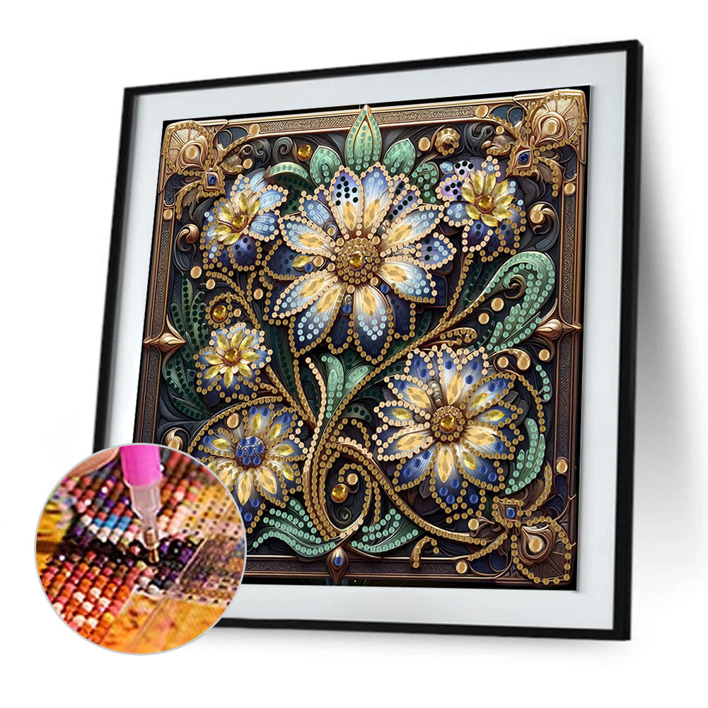 Blooming Flower - Special Shaped Drill Diamond Painting 30*30CM