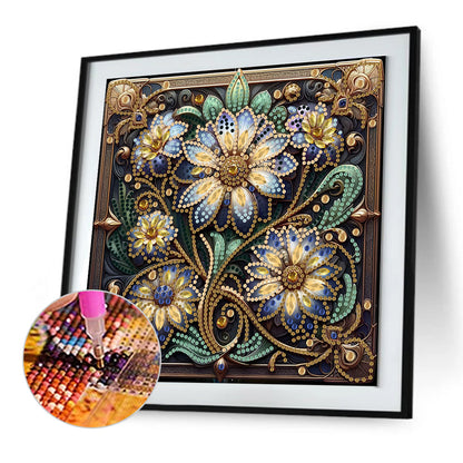 Blooming Flower - Special Shaped Drill Diamond Painting 30*30CM