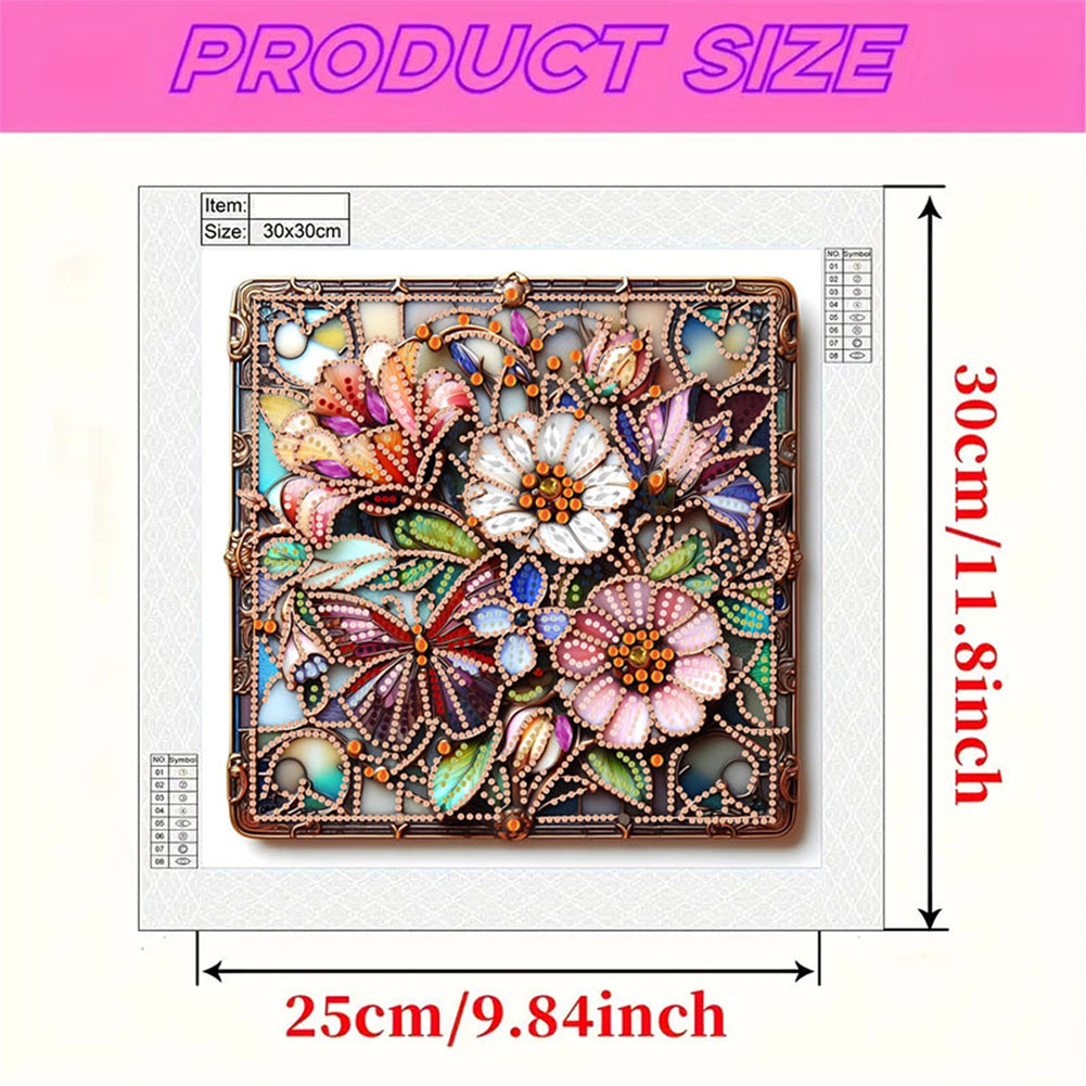 Metallic Flower - Special Shaped Drill Diamond Painting 30*30CM