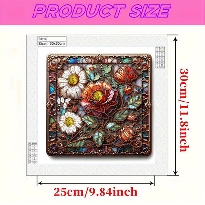Glass Flower - Special Shaped Drill Diamond Painting 30*30CM