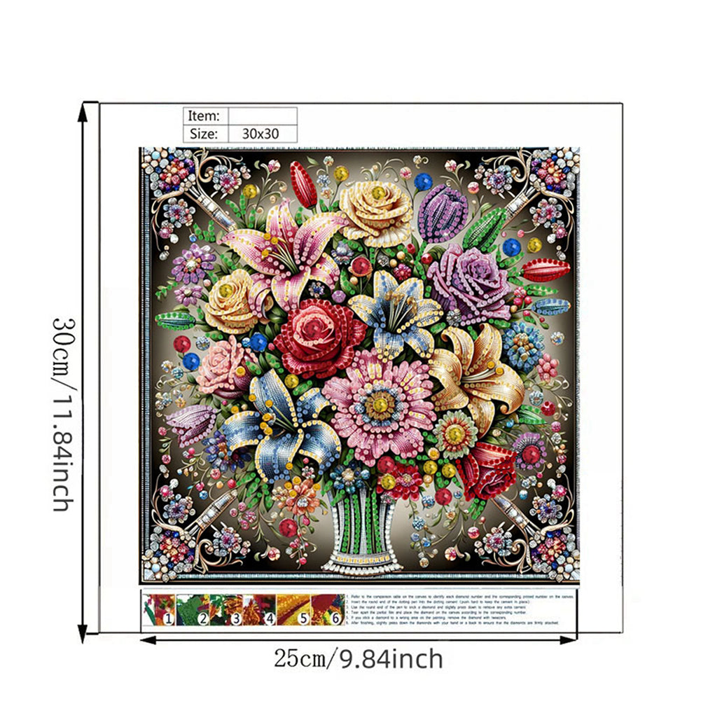 Glass Vase - Special Shaped Drill Diamond Painting 30*30CM