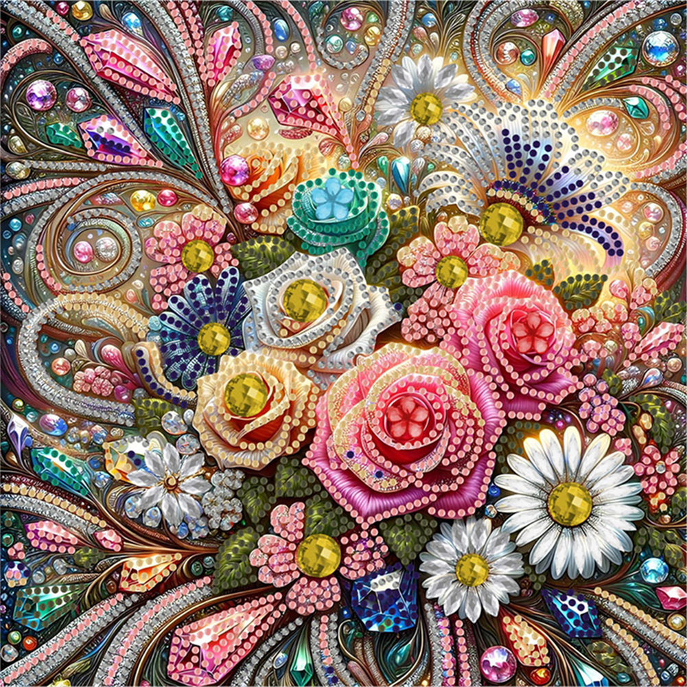 Blooming Flower - Special Shaped Drill Diamond Painting 30*30CM