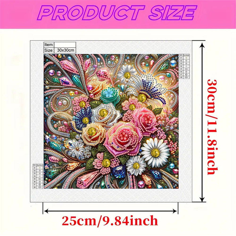 Blooming Flower - Special Shaped Drill Diamond Painting 30*30CM