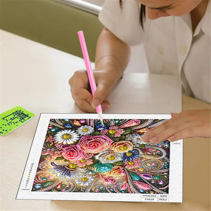 Blooming Flower - Special Shaped Drill Diamond Painting 30*30CM