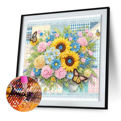 Blooming Flower - Special Shaped Drill Diamond Painting 30*30CM