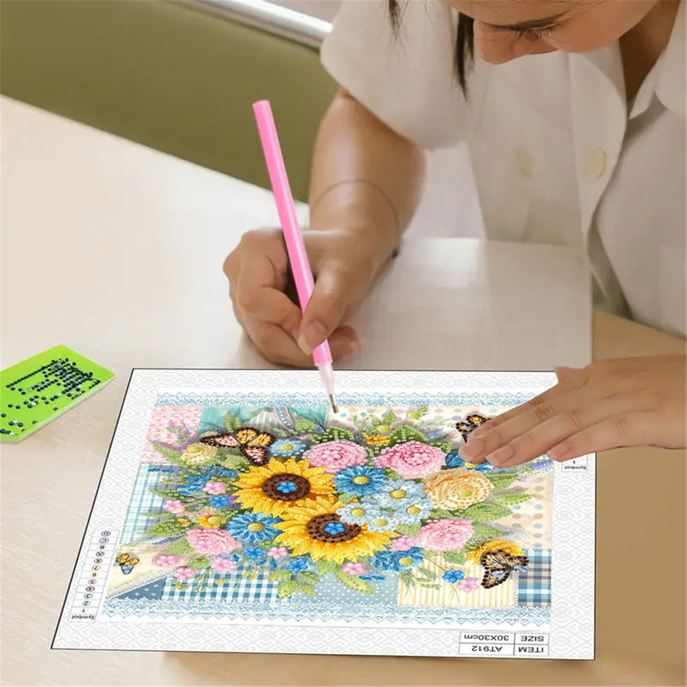 Blooming Flower - Special Shaped Drill Diamond Painting 30*30CM