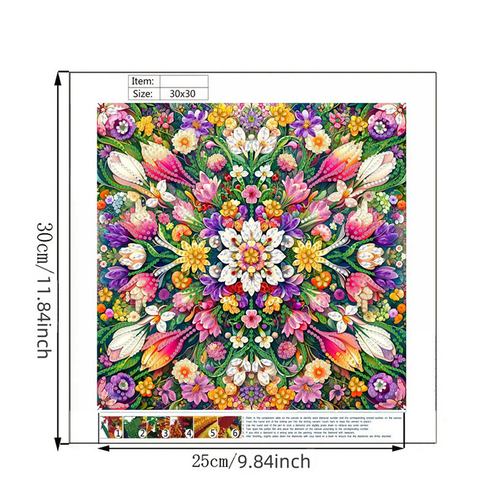 Blooming Flower - Special Shaped Drill Diamond Painting 30*30CM