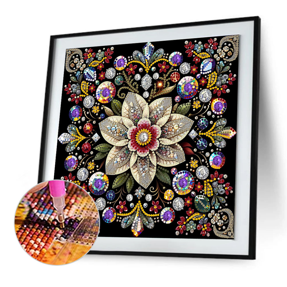 Blooming Flower - Special Shaped Drill Diamond Painting 30*30CM