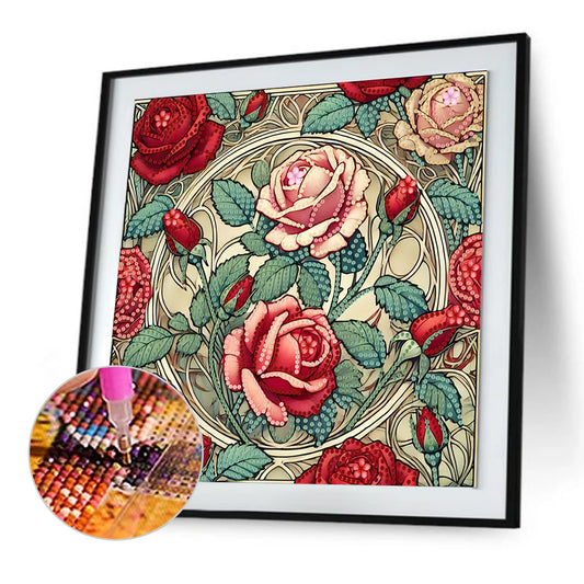 Blooming Flowers - Special Shaped Drill Diamond Painting 30*30CM