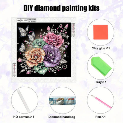 Blooming Flowers - Special Shaped Drill Diamond Painting 30*30CM