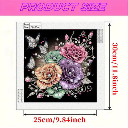 Blooming Flowers - Special Shaped Drill Diamond Painting 30*30CM