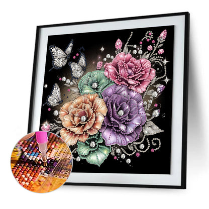 Blooming Flowers - Special Shaped Drill Diamond Painting 30*30CM