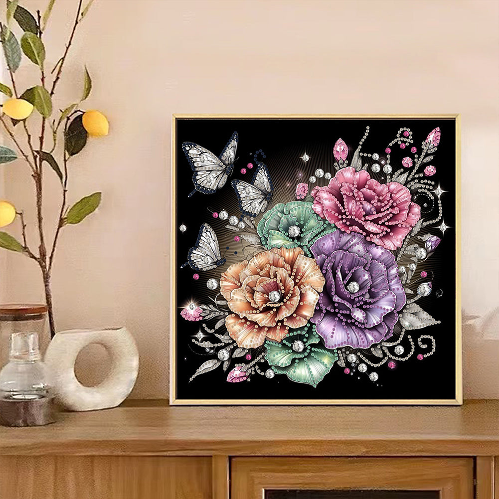 Blooming Flowers - Special Shaped Drill Diamond Painting 30*30CM