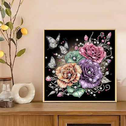 Blooming Flowers - Special Shaped Drill Diamond Painting 30*30CM