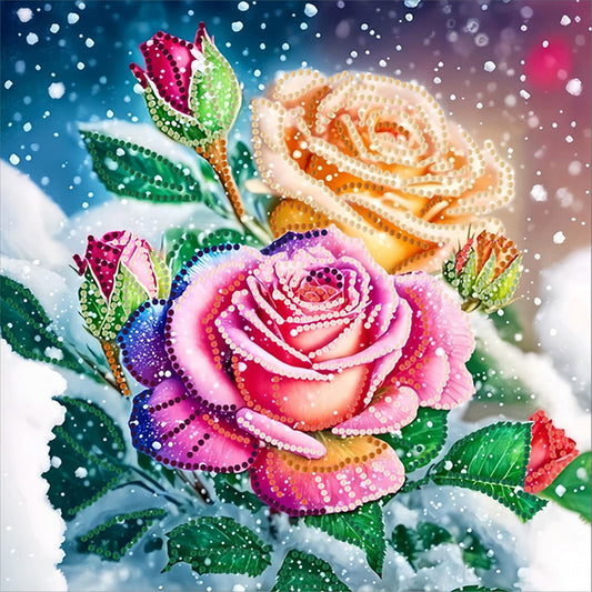 Blooming Flowers - Special Shaped Drill Diamond Painting 30*30CM