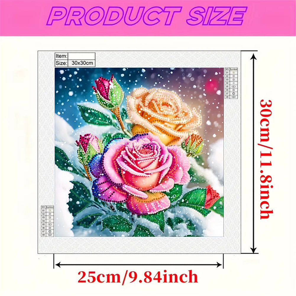 Blooming Flowers - Special Shaped Drill Diamond Painting 30*30CM