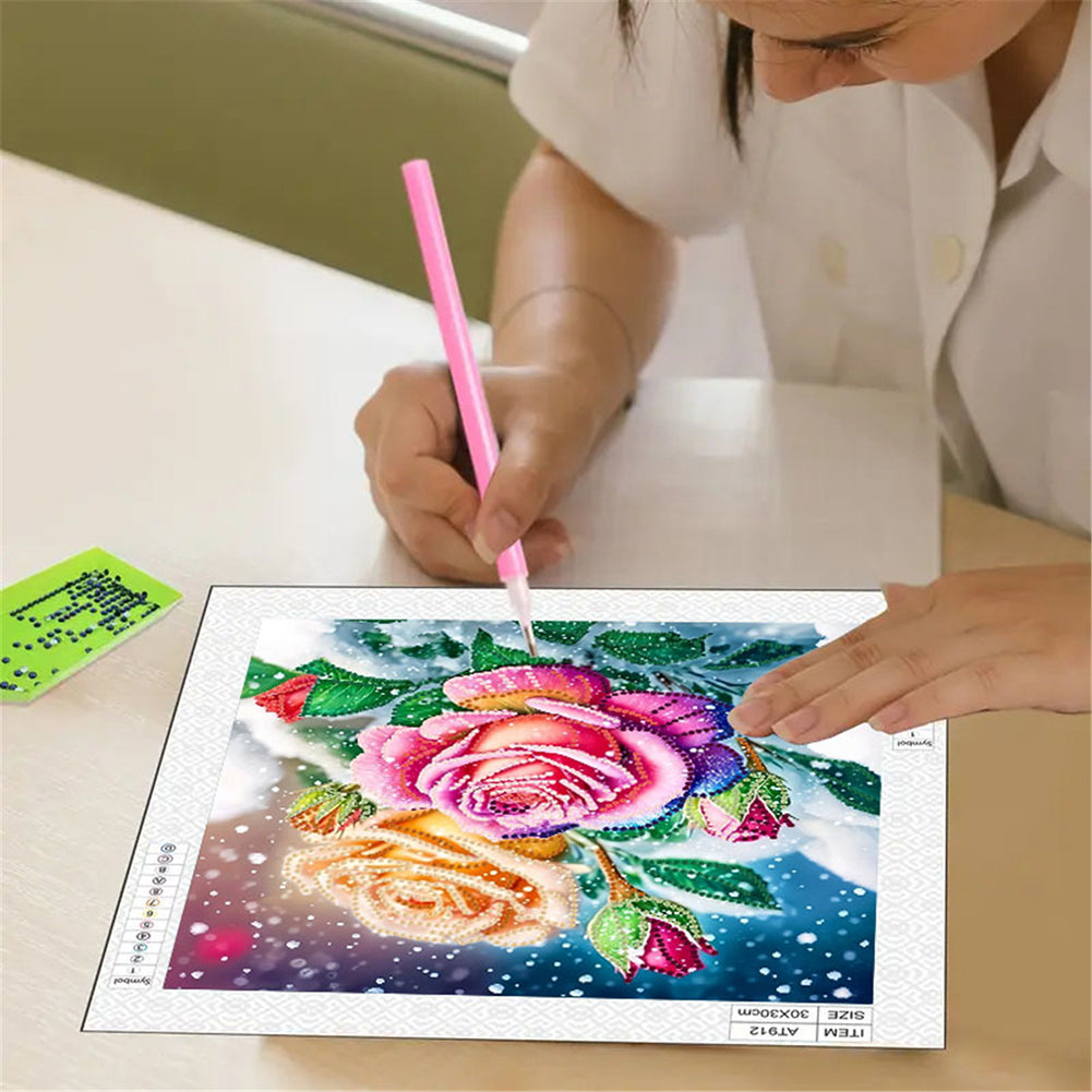 Blooming Flowers - Special Shaped Drill Diamond Painting 30*30CM