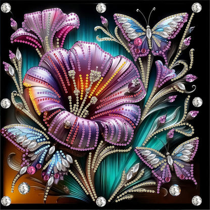 Blooming Flowers - Special Shaped Drill Diamond Painting 30*30CM
