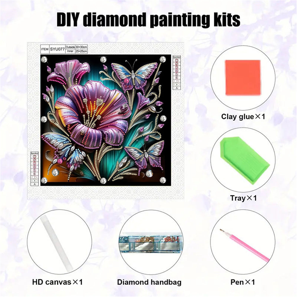 Blooming Flowers - Special Shaped Drill Diamond Painting 30*30CM