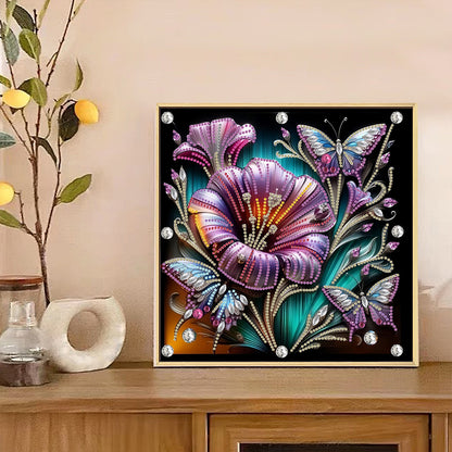 Blooming Flowers - Special Shaped Drill Diamond Painting 30*30CM