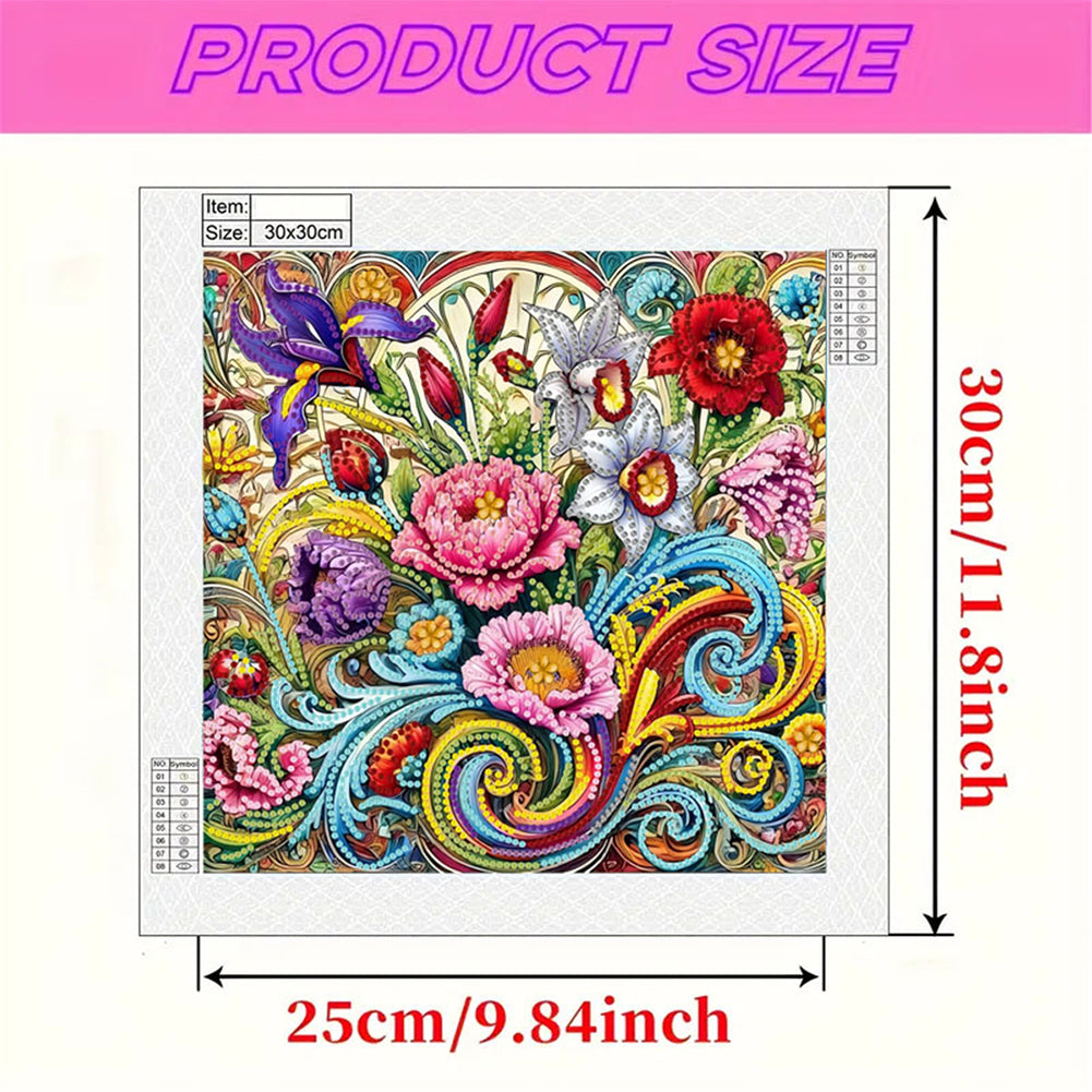 Blooming Flower - Special Shaped Drill Diamond Painting 30*30CM