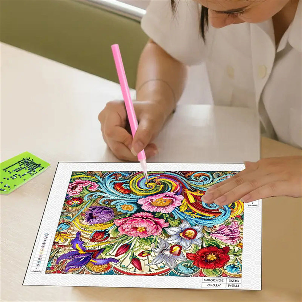 Blooming Flower - Special Shaped Drill Diamond Painting 30*30CM