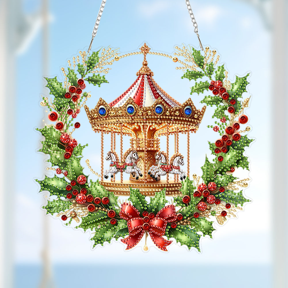 2D Flat Acrylic DIY Hanging Diamond Art Kits Special Shape Wall Door Decoration