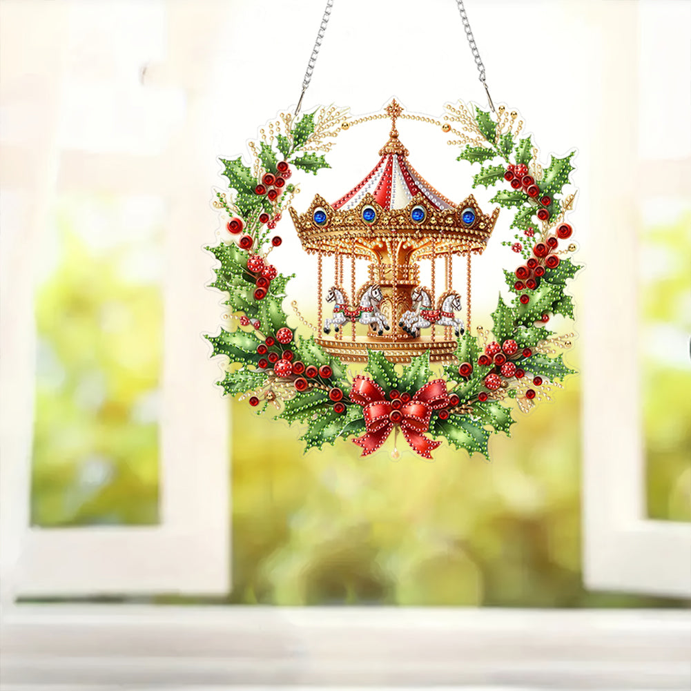 2D Flat Acrylic DIY Hanging Diamond Art Kits Special Shape Wall Door Decoration