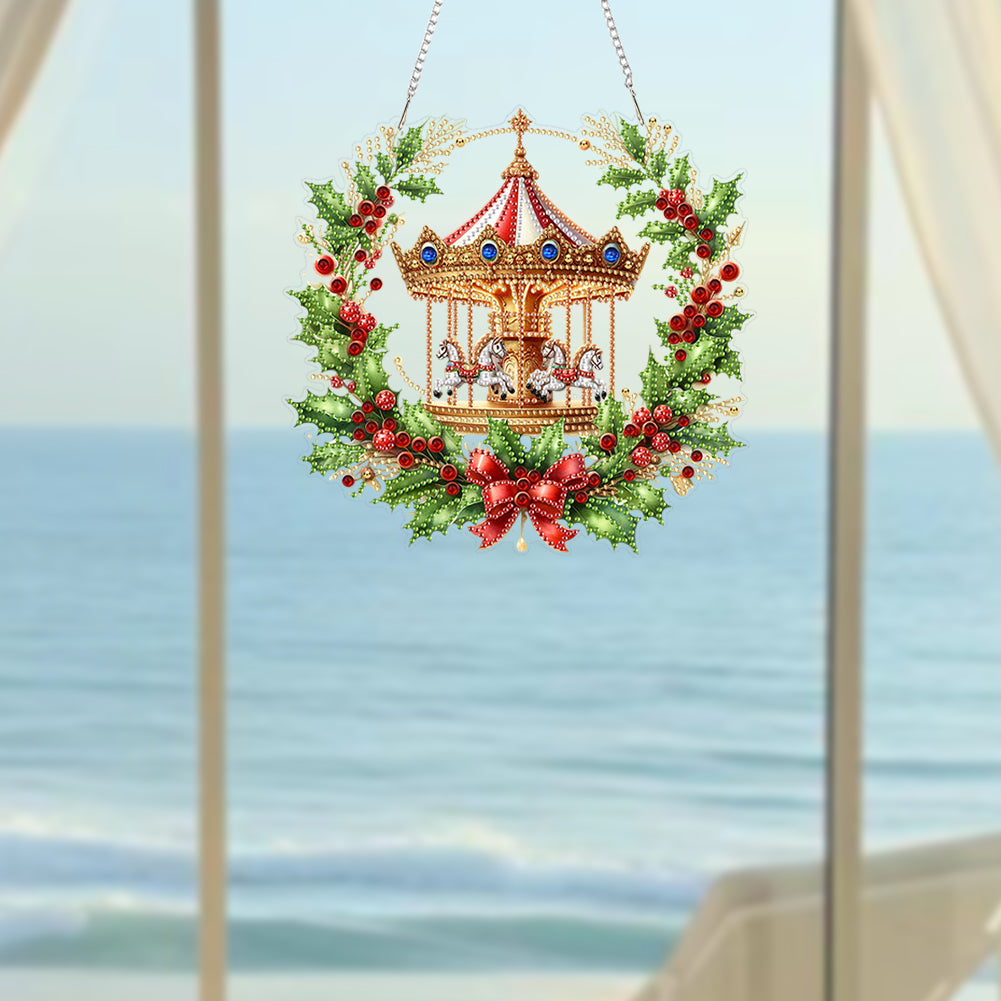 2D Flat Acrylic DIY Hanging Diamond Art Kits Special Shape Wall Door Decoration