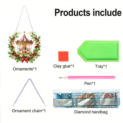 2D Flat Acrylic DIY Hanging Diamond Art Kits Special Shape Wall Door Decoration