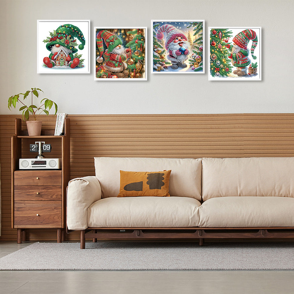 4 Pcs Christmas - Special Shaped Drill Diamond Painting 30*30CM