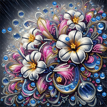 Blooming Flowers - Special Shaped Drill Diamond Painting 30*30CM
