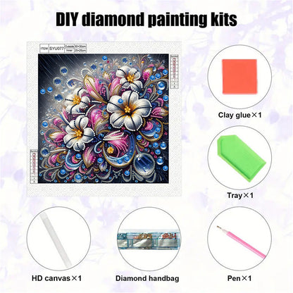 Blooming Flowers - Special Shaped Drill Diamond Painting 30*30CM