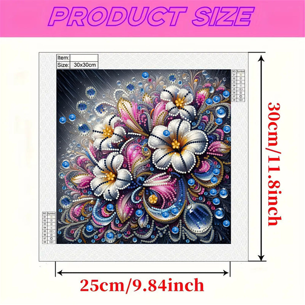 Blooming Flowers - Special Shaped Drill Diamond Painting 30*30CM